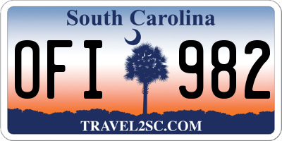 SC license plate OFI982