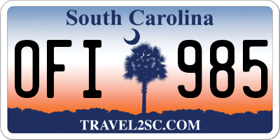 SC license plate OFI985