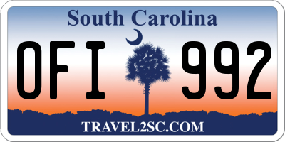 SC license plate OFI992