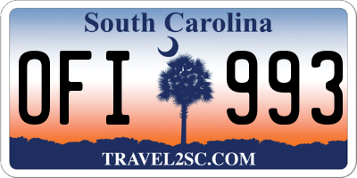 SC license plate OFI993