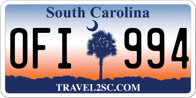 SC license plate OFI994