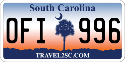 SC license plate OFI996