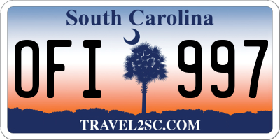 SC license plate OFI997