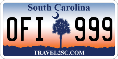SC license plate OFI999