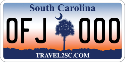 SC license plate OFJ000