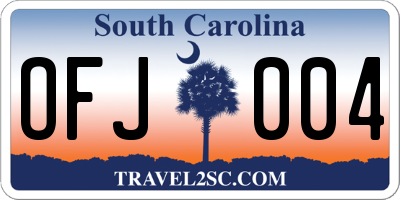 SC license plate OFJ004