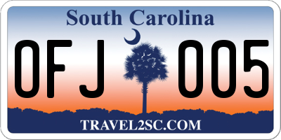 SC license plate OFJ005