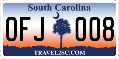 SC license plate OFJ008