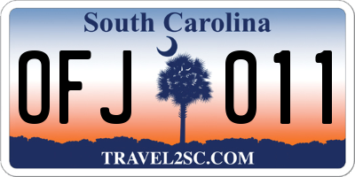 SC license plate OFJ011