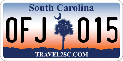 SC license plate OFJ015