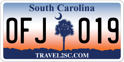 SC license plate OFJ019