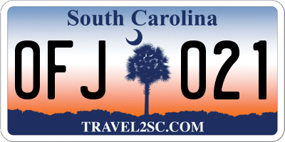 SC license plate OFJ021
