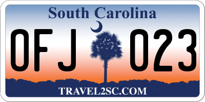SC license plate OFJ023