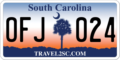 SC license plate OFJ024