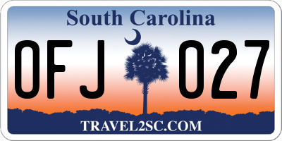 SC license plate OFJ027