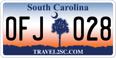 SC license plate OFJ028
