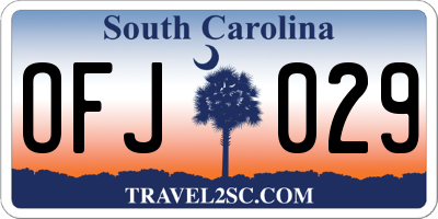 SC license plate OFJ029