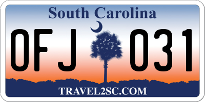 SC license plate OFJ031