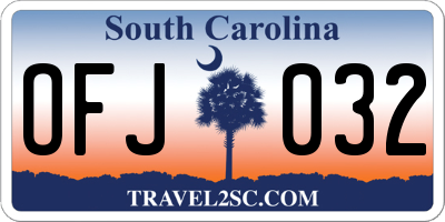 SC license plate OFJ032