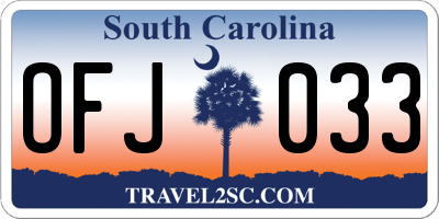 SC license plate OFJ033