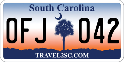 SC license plate OFJ042