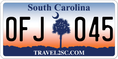 SC license plate OFJ045