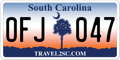SC license plate OFJ047