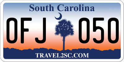 SC license plate OFJ050