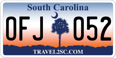 SC license plate OFJ052