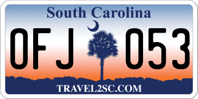 SC license plate OFJ053