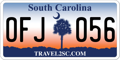 SC license plate OFJ056