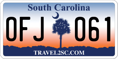 SC license plate OFJ061
