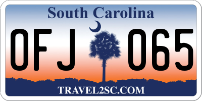 SC license plate OFJ065
