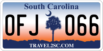 SC license plate OFJ066