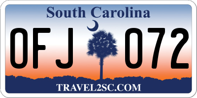 SC license plate OFJ072