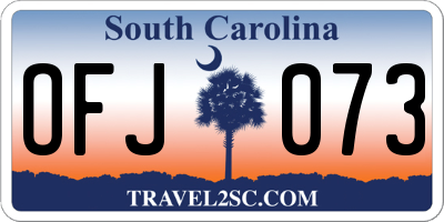 SC license plate OFJ073