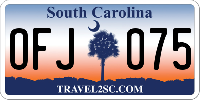 SC license plate OFJ075