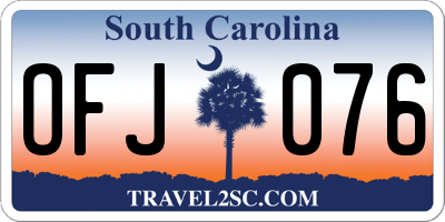 SC license plate OFJ076