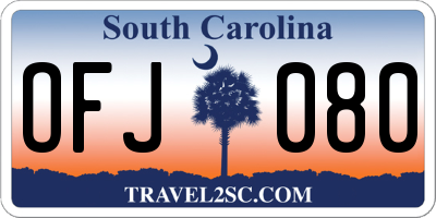 SC license plate OFJ080