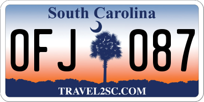 SC license plate OFJ087