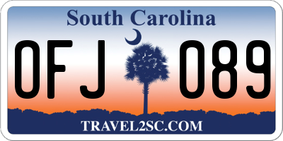 SC license plate OFJ089