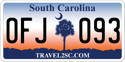 SC license plate OFJ093