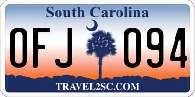 SC license plate OFJ094
