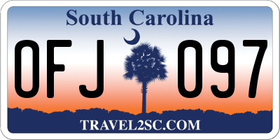 SC license plate OFJ097