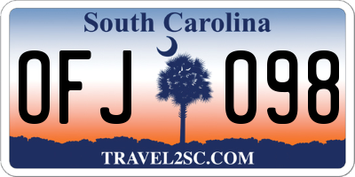 SC license plate OFJ098