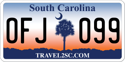 SC license plate OFJ099