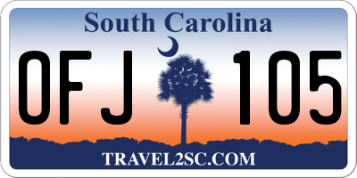 SC license plate OFJ105