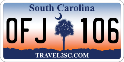 SC license plate OFJ106