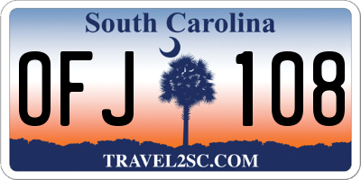 SC license plate OFJ108