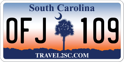SC license plate OFJ109